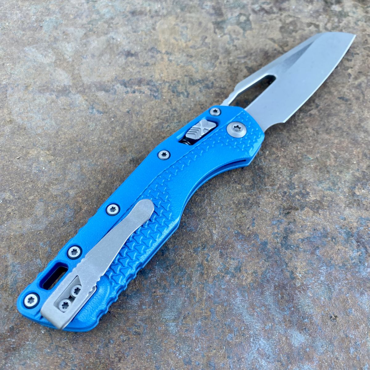 Microtech MSI Ram-Lok Cerakote Blue Tri-Grip Polymer Apocalyptic